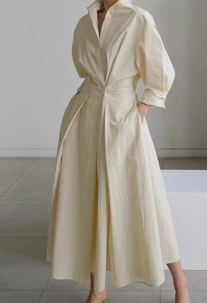 elegantes Hemdblusenkleid mit Taillengürtel