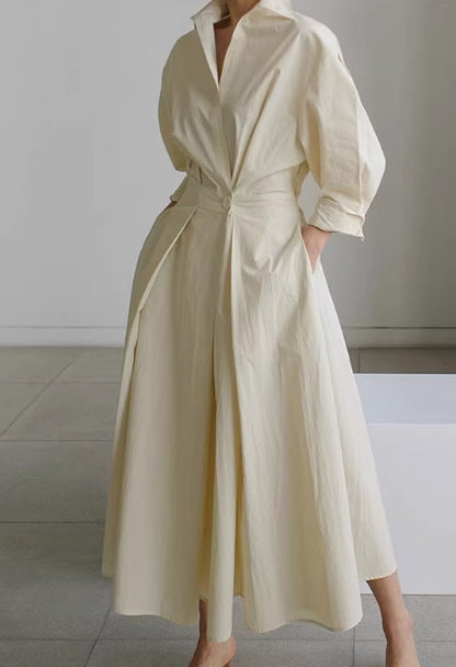 elegantes Hemdblusenkleid mit Taillengürtel