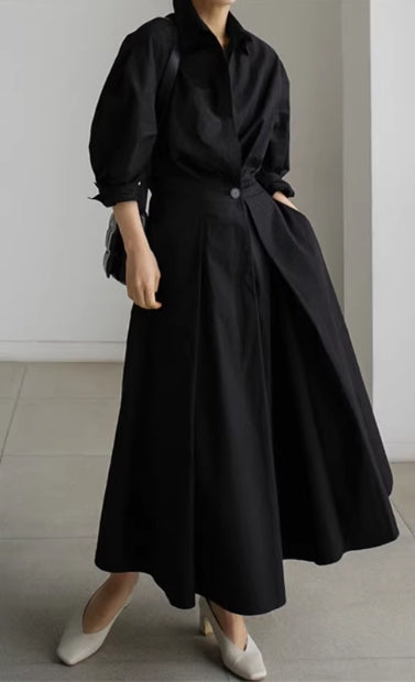 elegantes Hemdblusenkleid mit Taillengürtel