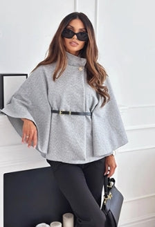 virales Wollmantel mit Gürtel