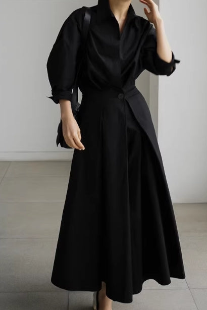 elegantes Hemdblusenkleid mit Taillengürtel