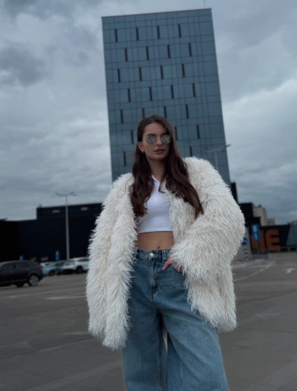 Oversized Faux Fur Jacke