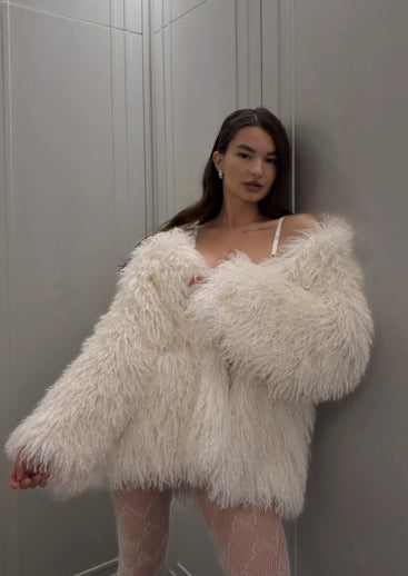 Oversized Faux Fur Jacke